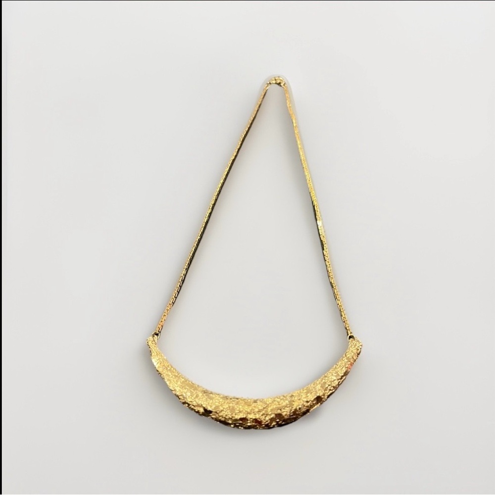 Vintage Gold Nugget Textured Necklace